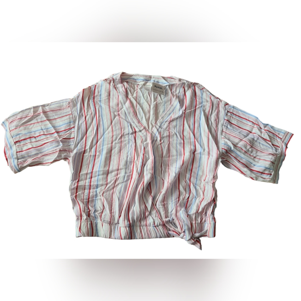 URBAN ROMANTICS | FAUX WRAP BLOUSE | 100% RAYON | SIZE SMALL - Picture 3 of 13